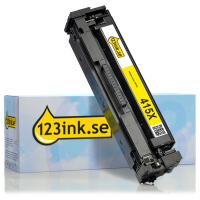 Varumärket 123ink ersätter HP 415X (W2032X) gul toner hög kapacitet W2032XC 055445