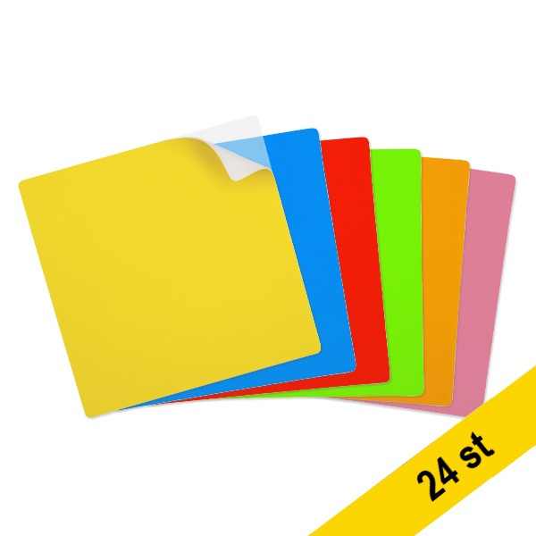 Återanvändbara Post-it lappar 10 x 10cm | 123ink | 6 färger | 24st 302119 - 1