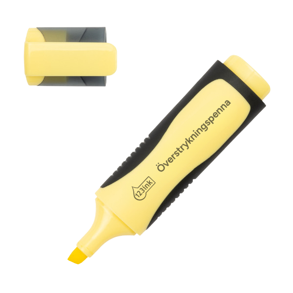 Överstrykningspenna 123ink | pastellgul 300351 - 1