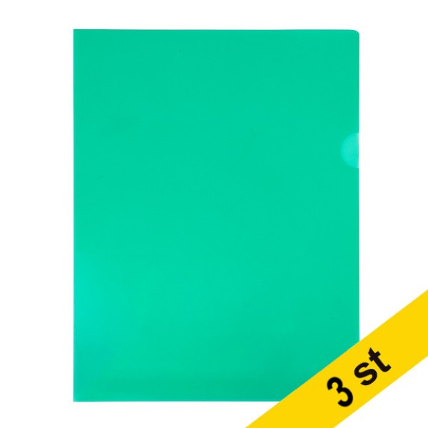 Aktmapp A4 | 123ink transparent grön | L-öppning | 300st 390654 Aktmapp A4 | 123ink transparent grön | L-öppning | 300st 390654 - 1