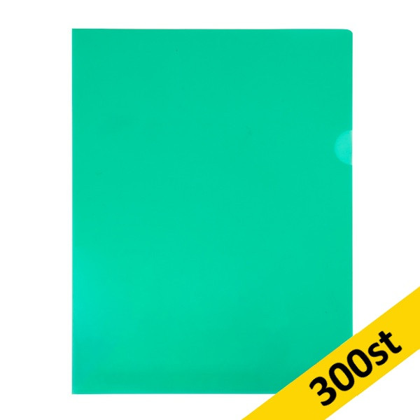 ​​​​​​​Aktmapp A4 120my | 123ink transparent grön | L-öppning | 300st 390654 - 1
