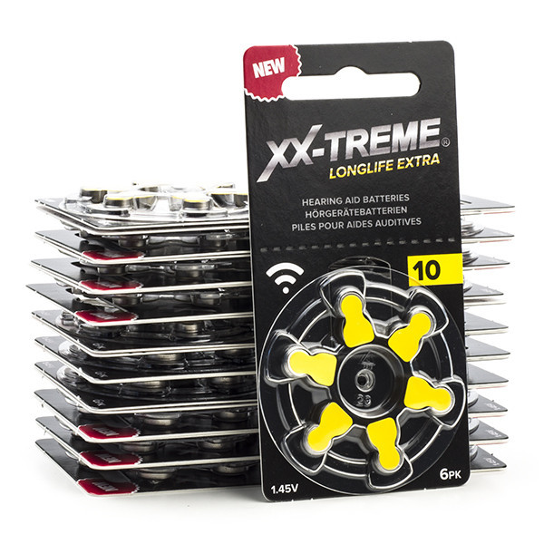 Hörapparatsbatterier 10 gul | XX-TREME Longlife Extra 120st A1200022 - 1