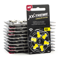 Hörapparatsbatterier 10 gul | XX-TREME Longlife Extra 120st A1200022