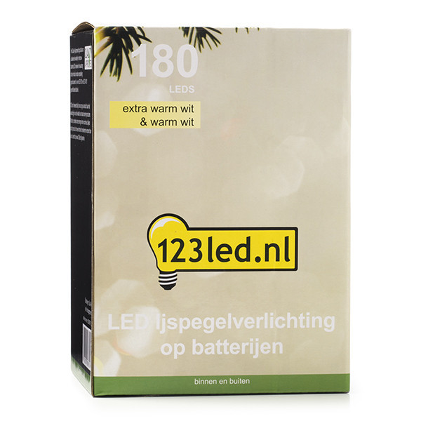 123ink Batteridriven istappsslinga | extra varmvit & varmvit | 4m | 180 lampor LDR07191 - 7