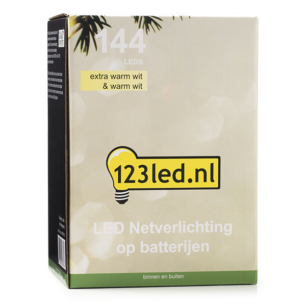 123ink Batteridrivet ljusnät | extra varmvit & varmvit | 1.20m x 0.6m | 144 lampor LDR07192 - 7