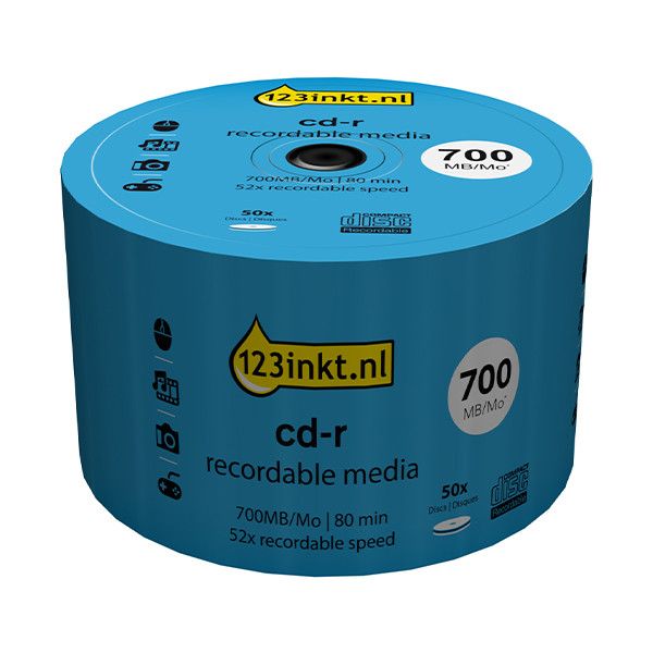 123ink CD-R | 52X | 700MB | Spindle | 50-pack 100128C CR7D5NB50/00C 301225 - 1