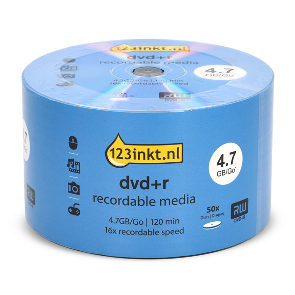 123ink DVD+R | 16X | 4,7GB | Spindle | 50-pack 301229 - 1
