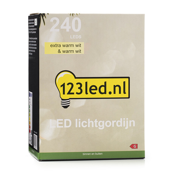 123ink Ljusgardin | extra varmvit & varmvit | 2.25m x 1.5m | 240 lampor LDR07013 - 8