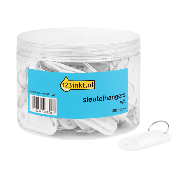 123ink Nyckelbricka | vit | 100st  301102 - 1