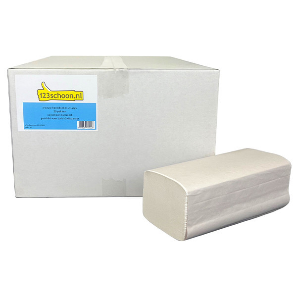 123ink Pappershandduk 2-lag lämpliga för Tork H3 dispenser | 20st förpackningar⭐ 100278 290163c SDR02011 - 1