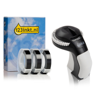 123ink Präglingsmaskin + 3 tejper vit på svart  089311