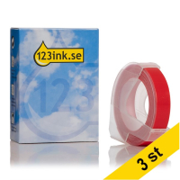123ink S0898150 | 520102 | embossing tejp | vit text - röd tejp | 9mm | 3st S0898150C 650770