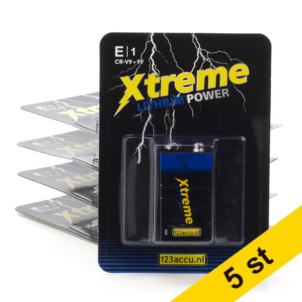 123ink Xtreme Power 6FR61 9V E-Block batteri 5st ADR00075 - 1