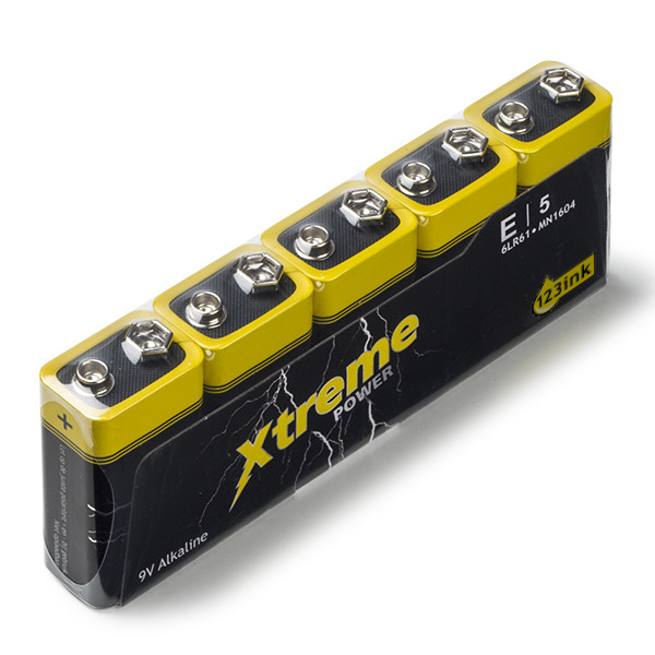 123ink Xtreme Power 6LR61 E-Block batteri | 5st $$ APA01122C ADR00047 - 1
