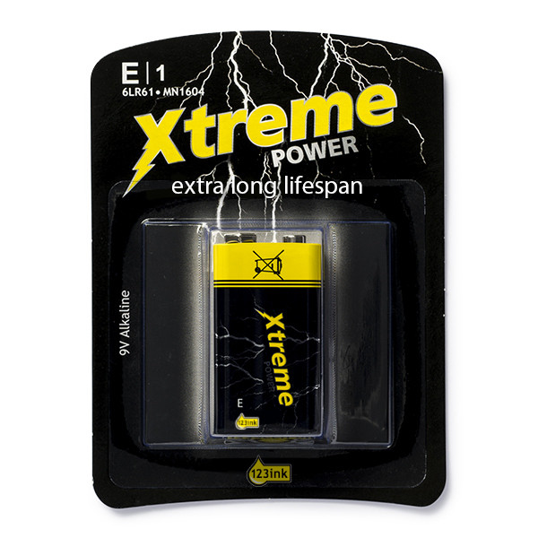123ink Xtreme Power 6LR61 E-Block batteri 6LR61P1B/10C MN1604C ADR00045 - 1