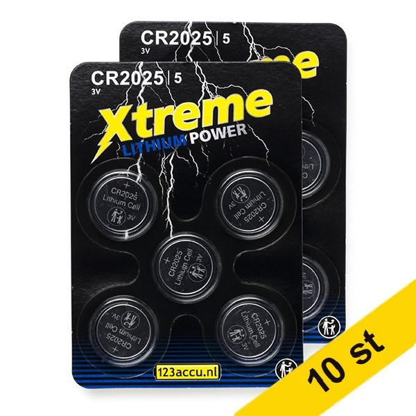 123ink Xtreme Power CR2025 Lithium knappcellsbatteri 10st ADR00074 - 1