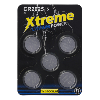 123ink Xtreme Power CR2025 Lithium knappcellsbatteri 5-pack CR2025 ADR00070
