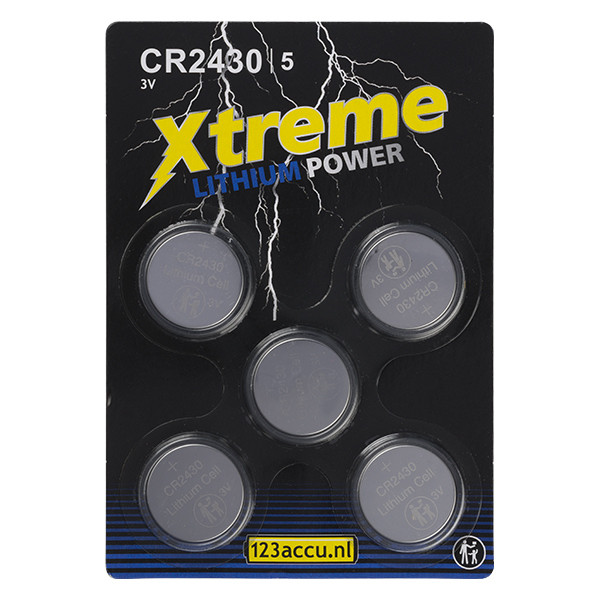 123ink Xtreme Power CR2430 Litium knappcellsbatteri | 5-pack⭐ CR2430 ADR00065 - 1