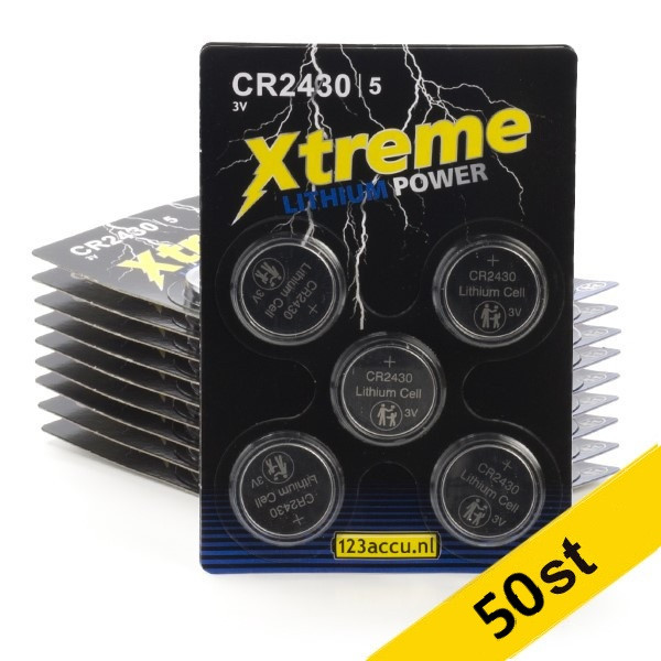 123ink Xtreme Power CR2430 Litium knappcellsbatteri 50st ADR00058 123ink Xtreme Power CR2430 Litium knappcellsbatteri 50st ADR00058 - 1