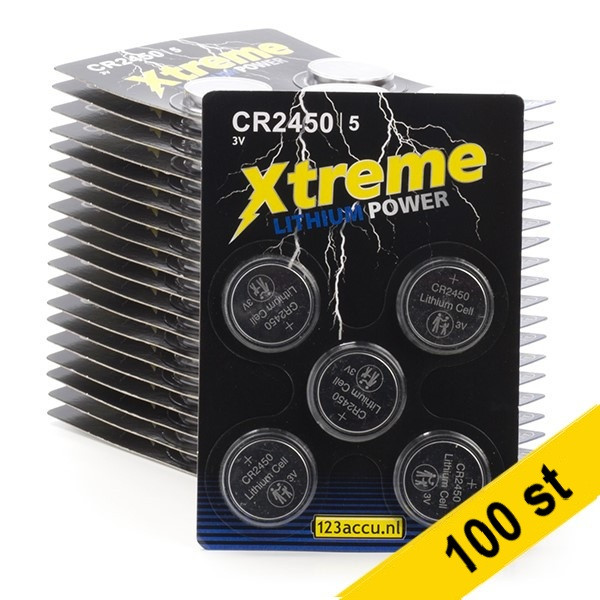 123ink Xtreme Power CR2450 Lithium knappcellsbatteri 100st ADR00084 - 1