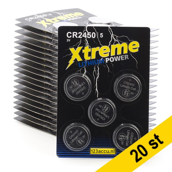 123ink Xtreme Power CR2450 Lithium knappcellsbatteri 5-pack | 20st ADR00084 - 1
