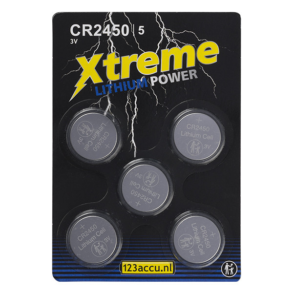 123ink Xtreme Power CR2450 Lithium knappcellsbatteri 5-pack CR2450 ADR00083 - 1