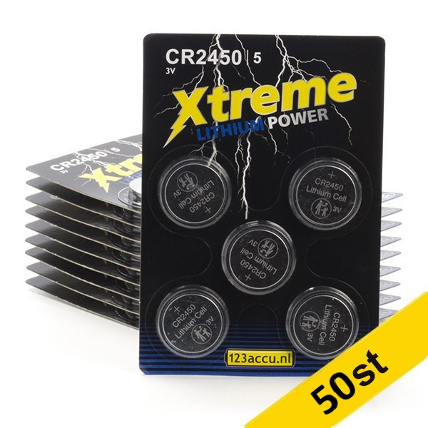 123ink Xtreme Power CR2450 Lithium knappcellsbatteri 50st ADR00085 - 1