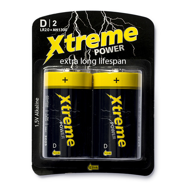 123ink Xtreme Power D/LR20 batteri 2-pack LR20P2B/10C MN1300C ADR00044 - 1