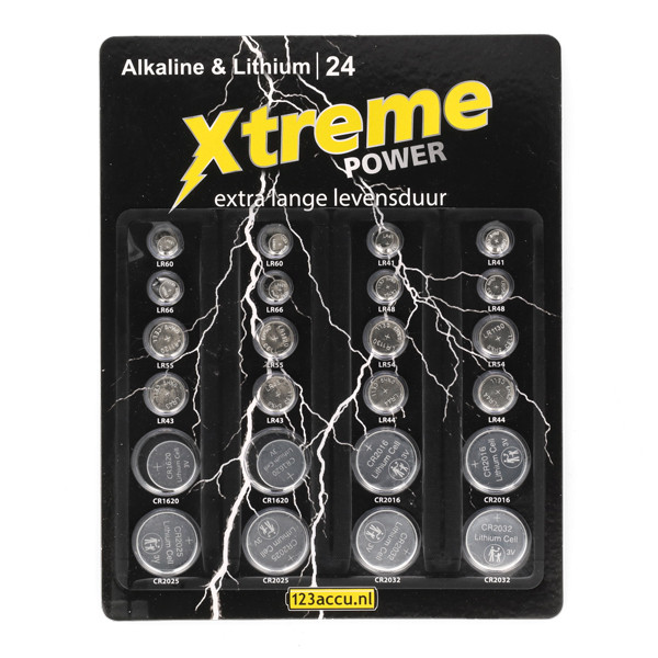 123ink Xtreme Power Lithium / Alkaline knappcellsbatteri 24st⭐ ADR00048 - 1