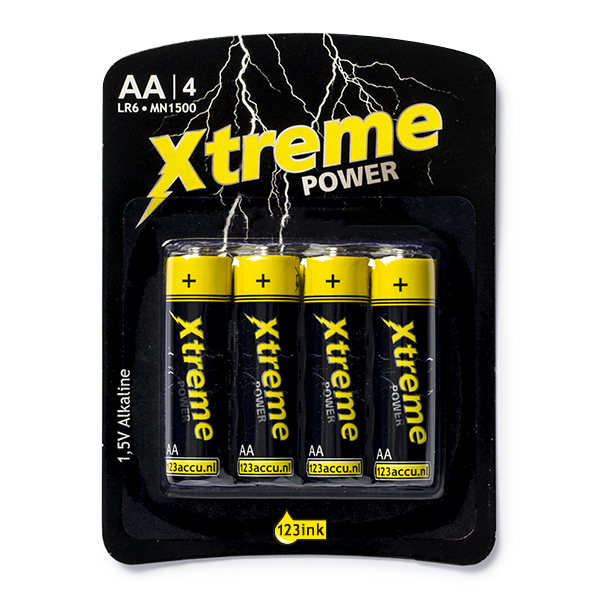 123ink Xtreme Power MN1500 AA/LR6 batteri | 4-pack $$ 110-802589C LR6P4B/10C MN1500C ADR00006 - 1