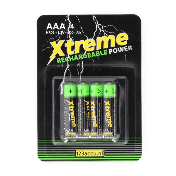 123ink Xtreme Power uppladdningsbara AAA | HR03 Ni-Mh batteri | 4-pack ADR00064 - 1