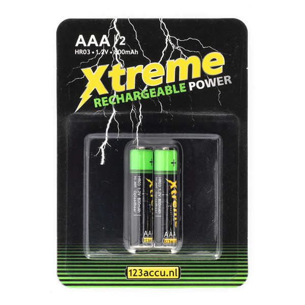 123ink Xtreme Power uppladdningsbara AAA | HR03 Ni-Mh batteri 2st⭐ ADR00082 - 1
