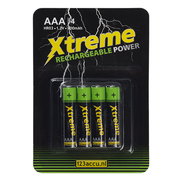 123ink Xtreme Power uppladdningsbara AAA | HR03 Ni-Mh batteri 4-pack AAA HR03 ADR00064 - 1