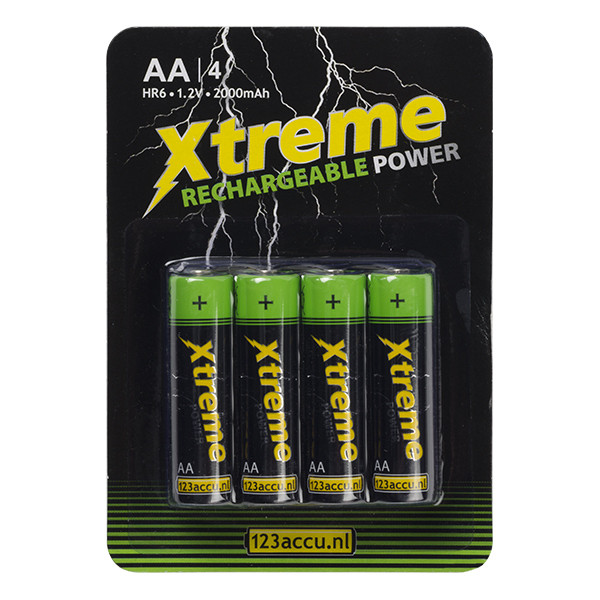 123ink Xtreme Power uppladdningsbara HR6 AA batteri 4-pack AA HR6 ADR00076 - 1