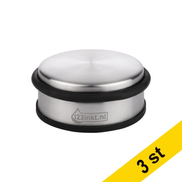 123inkt Dörrstopp 1000g låg | krom/svart 3st  247490 - 1