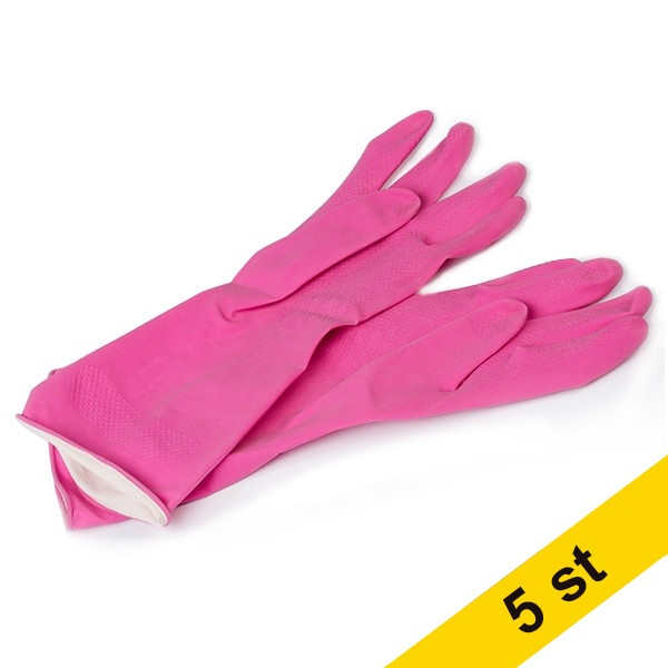 123inkt Diskhandske L (9) | rosa/gul 5st  SDR06169 - 1
