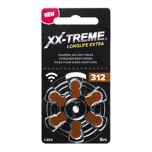 Hörapparatsbatterier 312 brun | XX-TREME Longlife Extra 6st A1200018 - 1