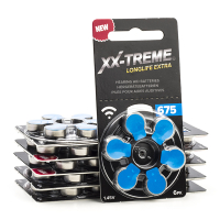 123inkt Hörapparatsbatterier 675 blå | XX-TREME Longlife Extra | 6-pack 10st  A1200011