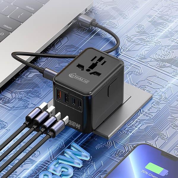123inkt Reseadapter 35W med 2 USB A + 3 USB-C  390043 - 7