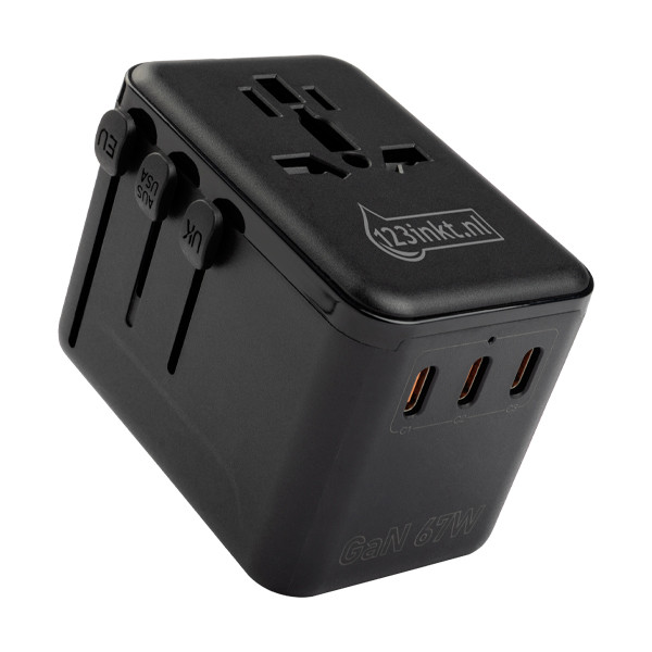 123inkt Reseadapter 67W med 1 USB A + 3 USB-C  390045 - 1