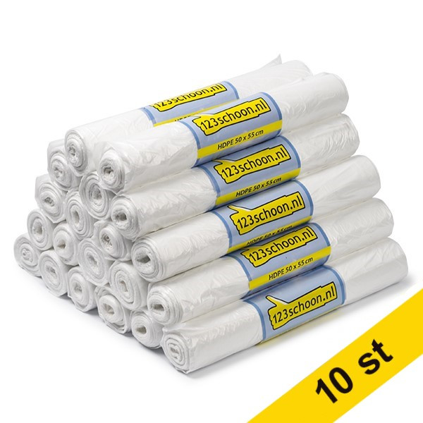 123inkt Soppåse 20L vit | 50st x10  SDR00418 - 1
