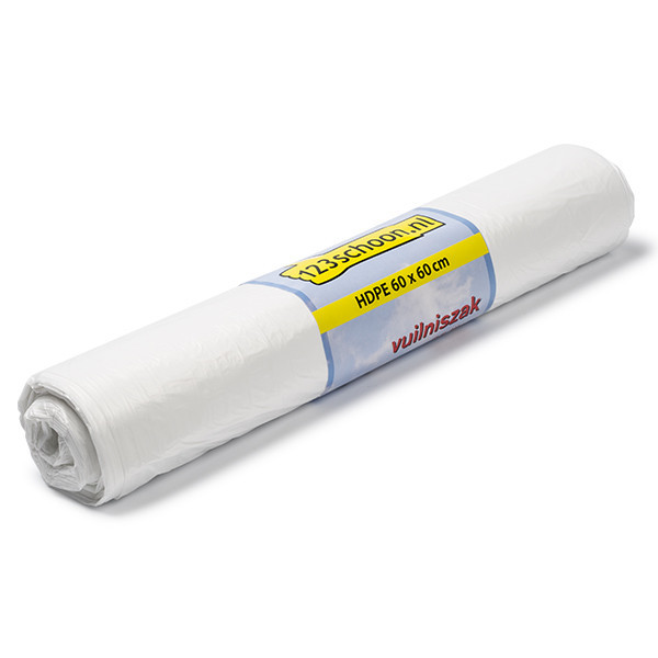 123inkt Soppåse 35L | med dragsko | vit | 50st  SDR06057 - 1