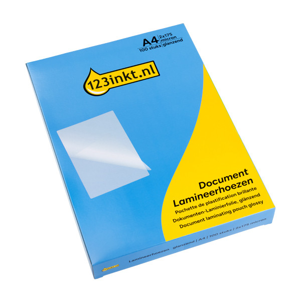 123inkt dokumentlamineringsficka A4 glansig 2x175 mikron (100 stycken) 302888 123inkt dokumentlamineringsficka A4 glansig 2x175 mikron (100 stycken) 302888 - 1
