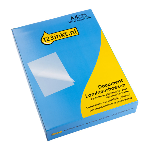 123inkt lamineringsficka för dokument A4 glansigt 2x250 mikron (100 stycken) 302889 123inkt lamineringsficka för dokument A4 glansigt 2x250 mikron (100 stycken) 302889 - 1