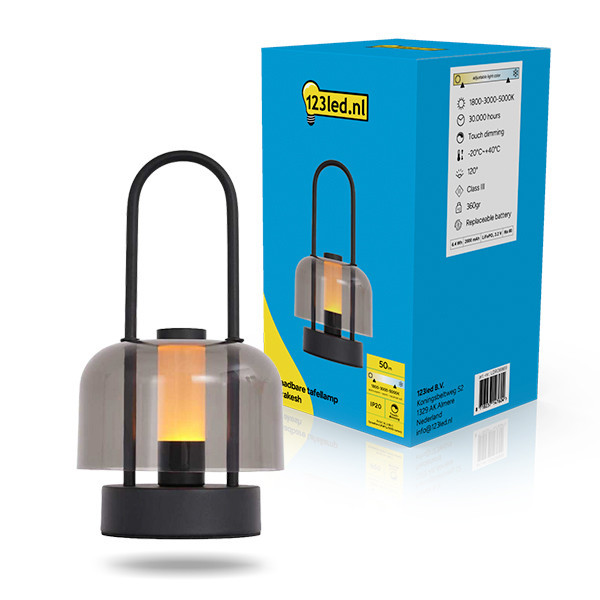 Bordslampa uppladdningsbar dimbar 24cm | Marrakesh | 1800-5000K | IP20 | svart LDR08869 - 1