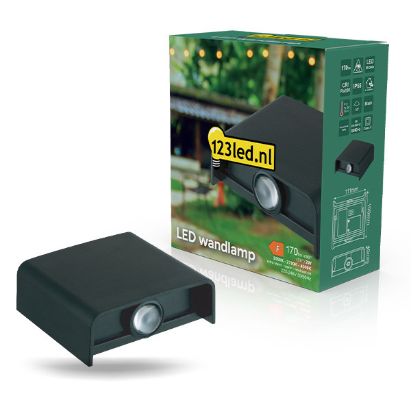Vägglampa | Amarillo Up & Down | 2000-4000K | IP65 | 2W | svart LDR08872 - 1