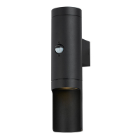 Vägglampa GU10 med rörelsesensor | New Orleans | IP44 | svart LDR08861