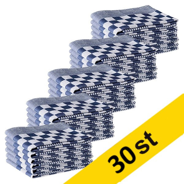 Kökshandduk 65x65cm blårutig med randig kant | 30st SDR05197 - 1
