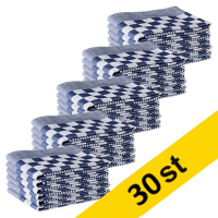 Kökshandduk 65x65cm blårutig med randig kant | 30st SDR05197