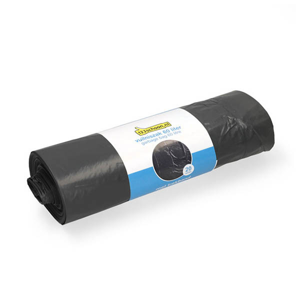 Sopsäck 60L | med dragsko | svart | 20st SDR06059 - 1